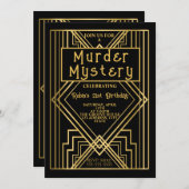 Uitnodiging voor een 1920 art deco moordmysterie v (Voorkant / Achterkant)