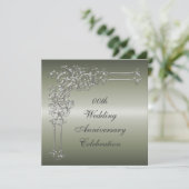 Uitnodiging voor een 25-jarig huwelijksjubileumfee (Staand voorkant)