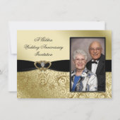Uitnodiging voor een 50-jarig huwelijksfeest met f (Voorkant)