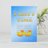 uitnodiging voor een 55e verjaardag met bier (Staand voorkant)