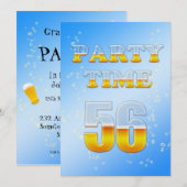 uitnodiging voor een 56e verjaardag met bier (Voorkant / Achterkant)