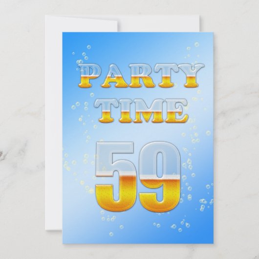 uitnodiging voor een 59e verjaardag met bier (Voorkant)