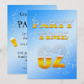 uitnodiging voor een 62e verjaardag met bier (Voorkant / Achterkant)