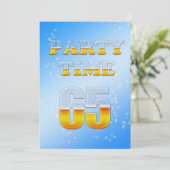 uitnodiging voor een 65e verjaardag met bier (Staand voorkant)