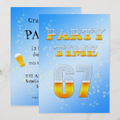 uitnodiging voor een 67e verjaardag met bier (Voorkant / Achterkant)