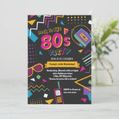 Uitnodiging voor een 80's-feest (Staand voorkant)