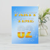 uitnodiging voor een 82e verjaardag met bier (Staand voorkant)