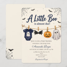 Uitnodiging voor een A Little Boo Halloween baby s