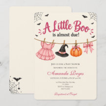 Uitnodiging voor een A Little Boo Halloween-babyfe