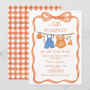 Uitnodiging voor een A Little Pumpkin Fall Baby Sh