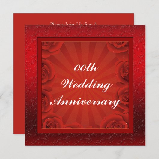 Uitnodiging voor een aangepast huwelijksjubileumfe (Voorkant / Achterkant)