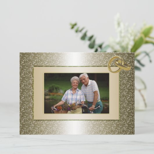 Uitnodiging voor een aangepaste foto-huwelijksjubi (Staand voorkant)