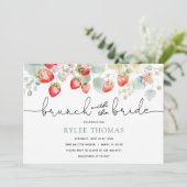 Uitnodiging voor een aardbeibrunch met de bruid (Staand voorkant)