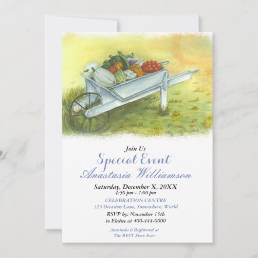 UITNODIGING VOOR EEN ABUNDANCE HOUSE-FEEST (Voorkant)