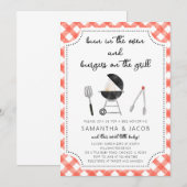 Uitnodiging voor een achtertuin BBQ baby shower (Voorkant / Achterkant)