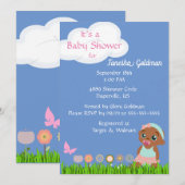 Uitnodiging voor een Afrikaans-Amerikaanse babymei (Voorkant / Achterkant)