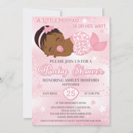 Uitnodiging voor een Afrikaans-Amerikaanse babymei (Voorkant)