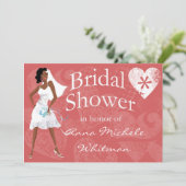 Uitnodiging voor een Afrikaanse Amerikaanse bridal (Staand voorkant)