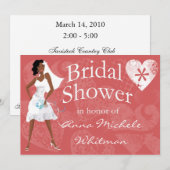 Uitnodiging voor een Afrikaanse Amerikaanse bridal (Voorkant / Achterkant)