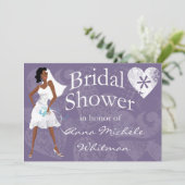 Uitnodiging voor een Afrikaanse Amerikaanse bridal (Staand voorkant)