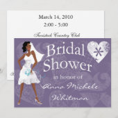 Uitnodiging voor een Afrikaanse Amerikaanse bridal (Voorkant / Achterkant)