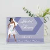 Uitnodiging voor een Afrikaanse Amerikaanse bridal (Staand voorkant)