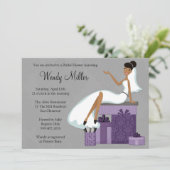 Uitnodiging voor een Afrikaanse Amerikaanse bridal (Staand voorkant)