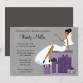 Uitnodiging voor een Afrikaanse Amerikaanse bridal (Voorkant / Achterkant)