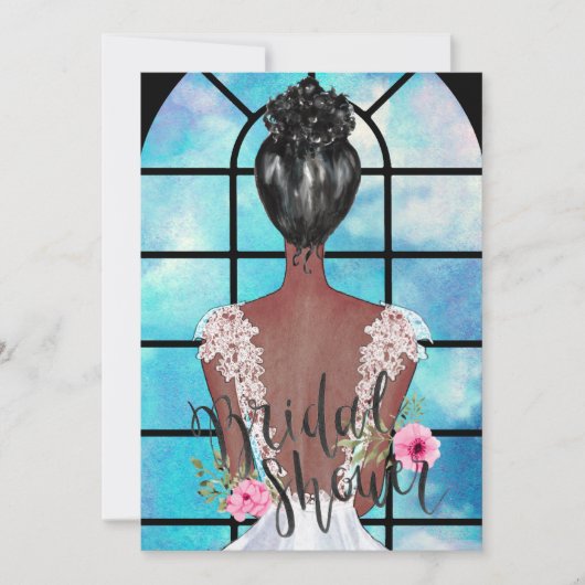 Uitnodiging voor een Afrikaanse Amerikaanse bridal (Voorkant)