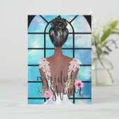 Uitnodiging voor een Afrikaanse Amerikaanse bridal (Staand voorkant)