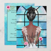 Uitnodiging voor een Afrikaanse Amerikaanse bridal (Voorkant / Achterkant)