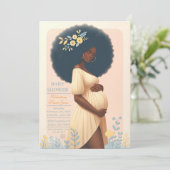 Uitnodiging voor een Afro-Amerikaanse babyborrel (Staand voorkant)