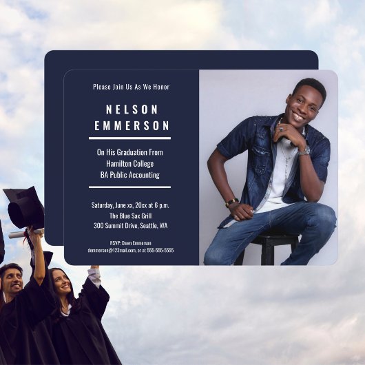 Uitnodiging voor een afstuderen fotofeest