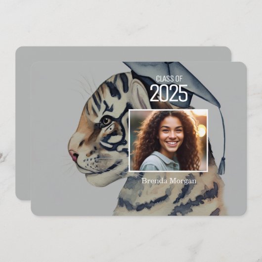Uitnodiging voor een Afstuderen met foto (Voorkant / Achterkant)