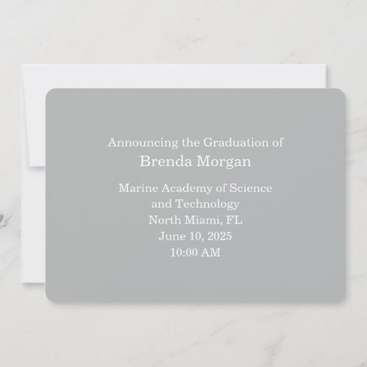 Uitnodiging voor een Afstuderen met foto (Achterkant)