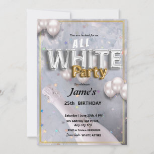 Uitnodiging voor een All White Feest of -feestje