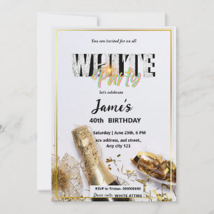 Uitnodiging voor een All White Feest of -feestje