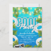 Uitnodiging voor een All White Pool Party (Voorkant)