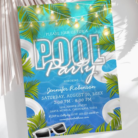 Uitnodiging voor een All White Pool Party