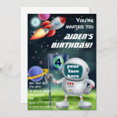 Uitnodiging voor een astronaut- en ruimteraketverj (Voorkant / Achterkant)