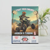 Uitnodiging voor een ATV-verjaardagsfeestje (Staand voorkant)