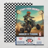 Uitnodiging voor een ATV-verjaardagsfeestje (Voorkant / Achterkant)