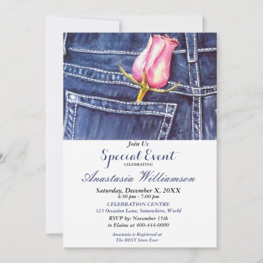 UITNODIGING VOOR EEN AVOND-UIT-FEEST (Voorkant)