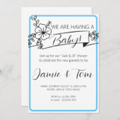 Uitnodiging voor een baby shower (Voorkant / Achterkant)