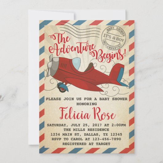 uitnodiging voor een  Baby shower (Voorkant)