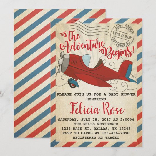 uitnodiging voor een  Baby shower (Voorkant / Achterkant)