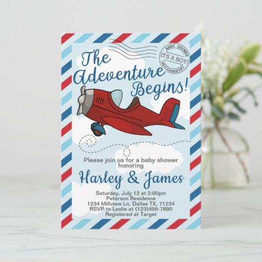 uitnodiging voor een  Baby shower (Staand voorkant)