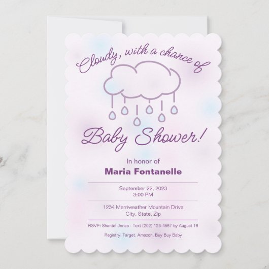 Uitnodiging voor een baby shower  (Voorkant)