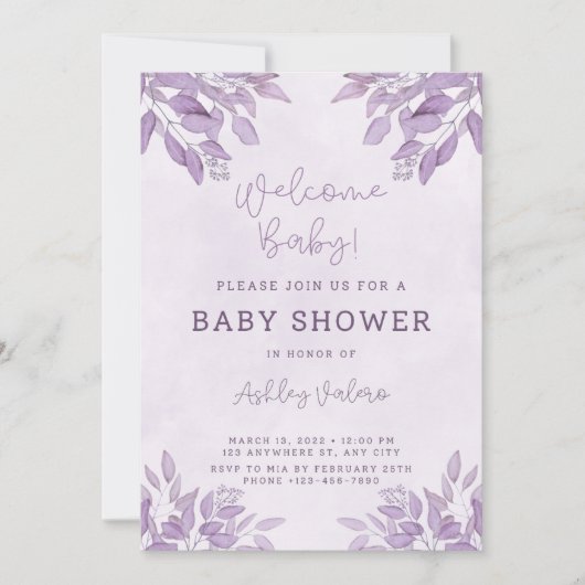 Uitnodiging voor een baby shower (Voorkant)