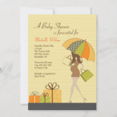 Uitnodiging voor een baby shower (blanke aanstaand (Voorkant)